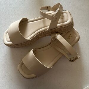 Zara Espadrille Sandals Women's Sz 38 Cream Color